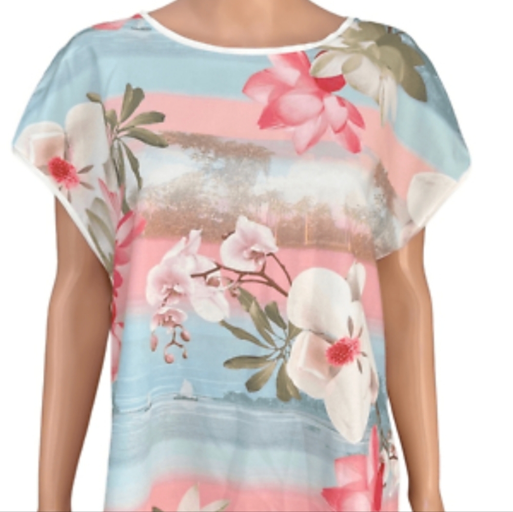Ted Baker London floral tropical blouse size 3.